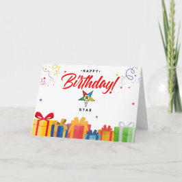 Orden de la tarjeta de cumpleaños de la estrella o