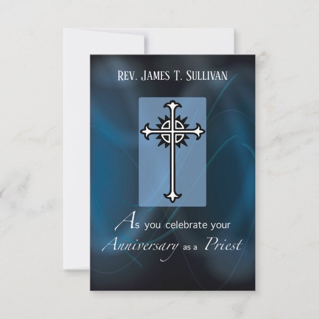 Orden de nombre de tarjeta de oración Aniversario  (Anverso)