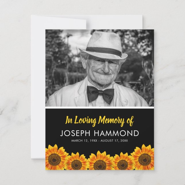 Orden de servicio de funerales de girasol | Gracia (Anverso)