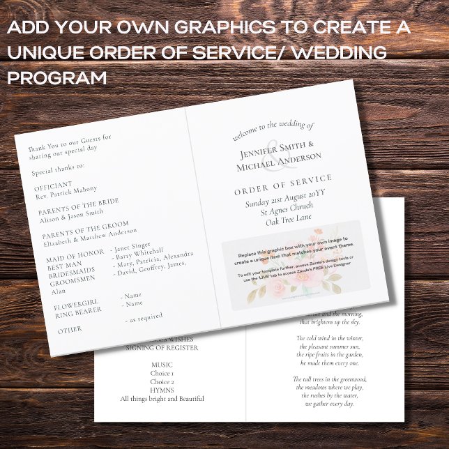 Orden de servicio de plantilla de programa de boda (Subido por el creador)