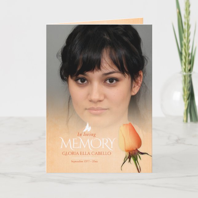 Orden de servicio del programa funeral naranja ros (Anverso)