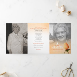 Orden de servicio del programa funeral naranja ros