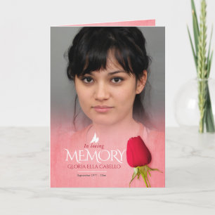 Orden de servicio del programa funeral rojo rosa