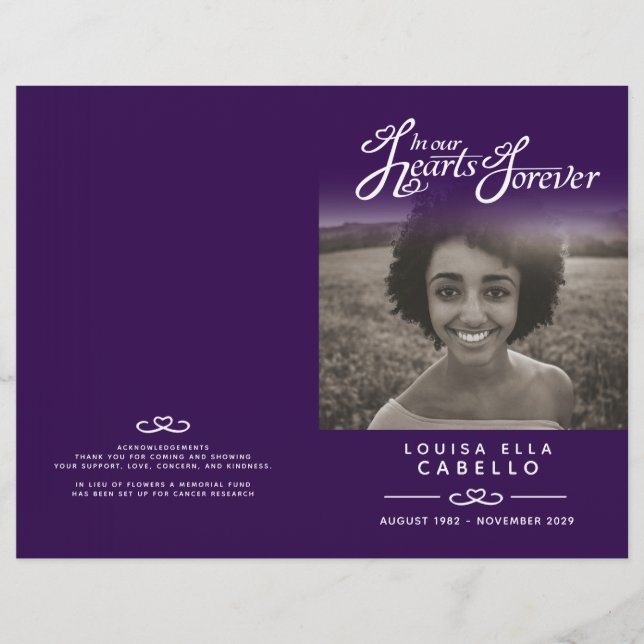 Orden de servicio del programa funerario de Corazo (Anverso)