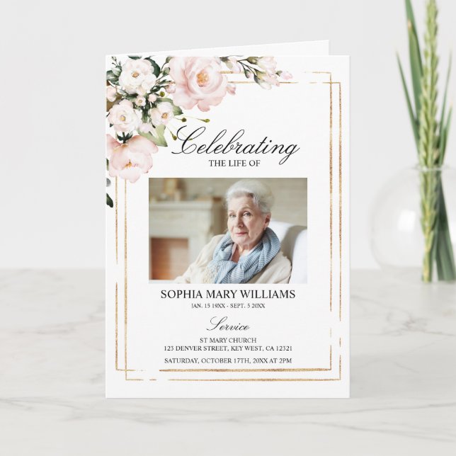 Orden de servicio funeraria Rosa, programa conmemo (Anverso)