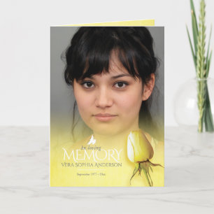 Orden del servicio del programa funeral amarillo r