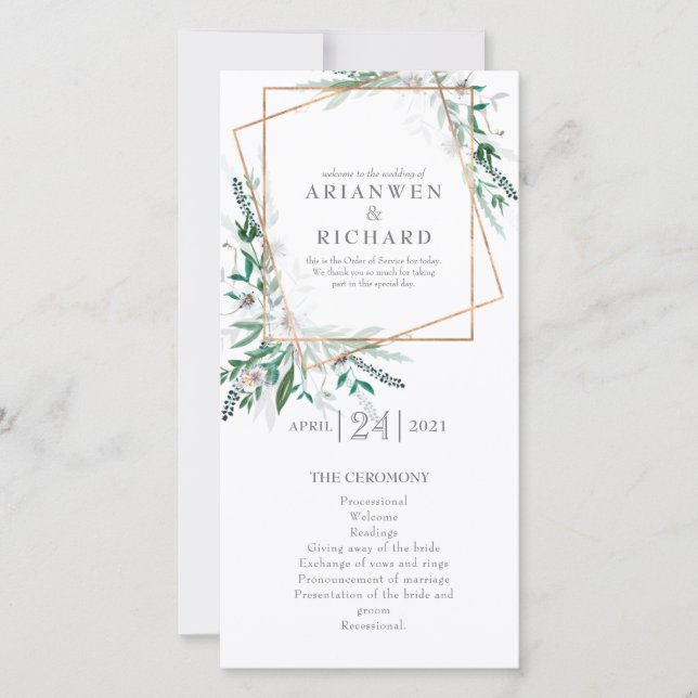 Orden del servicio, programa, Geométrico #2 (Anverso)