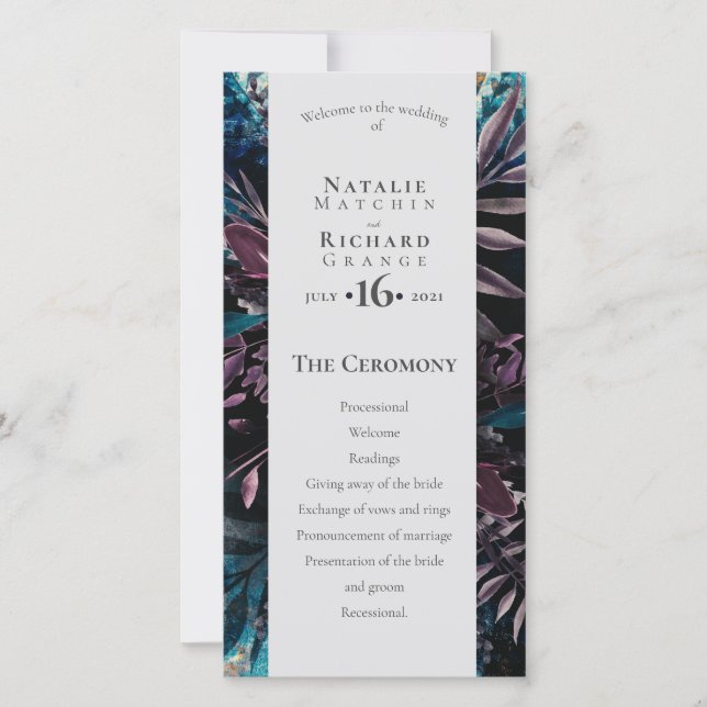 Orden del servicio, programa Oscuro y Moody (Anverso)