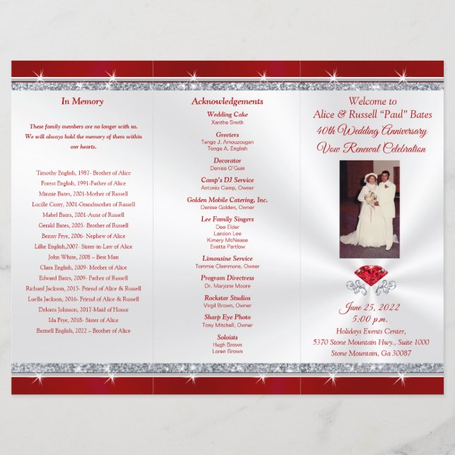 Orden especial, programa de 40 años para Alicia, (Anverso)