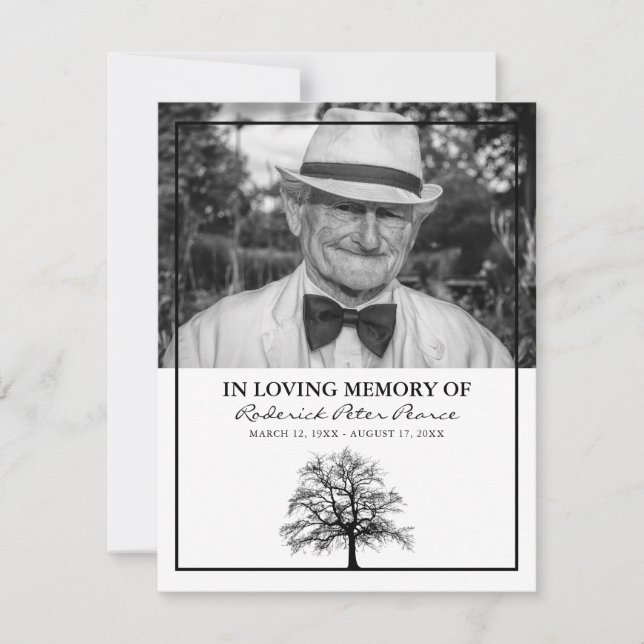 Orden funeral de servicio | Árbol elegante Gracias (Anverso)