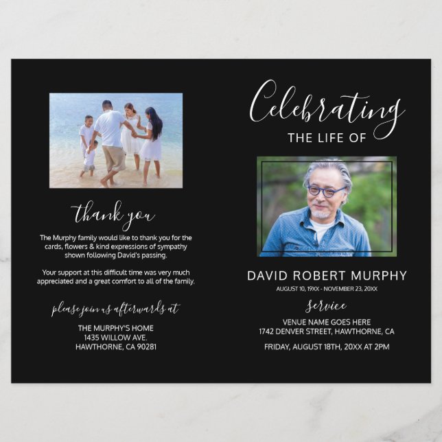 Orden funeral de servicio | Programa conmemorativo (Anverso)