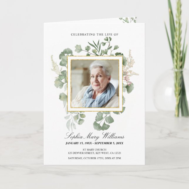 Orden funeral de servicio | Programa Floral Memori (Anverso)