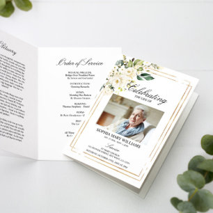 Orden funeral de servicio   Programa Floral Memori