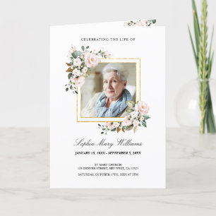 Orden funeral de servicio Programa Floral Memori