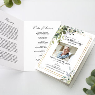 Orden funeral de servicio Programa Green Memoria