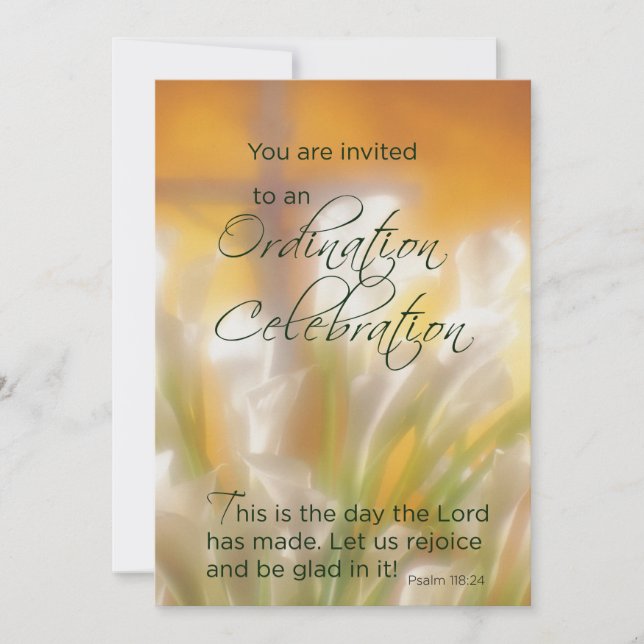 Ordenación de invitaciones Lilies & Cross (Anverso)