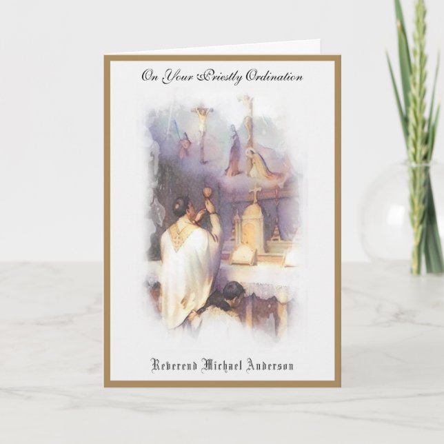 Ordenación de sacerdotes católicos Tarjeta de Jesú (Anverso)