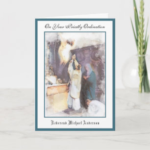 Ordenación del sacerdote católico Tarjeta de Jesús