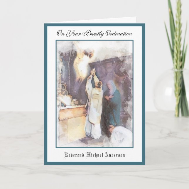 Ordenación del sacerdote católico Tarjeta de Jesús (Anverso)