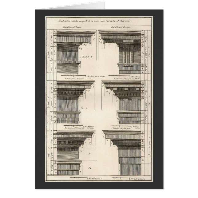 Órdenes de Arquitectura, Entablamentos Antiguos (Frente)