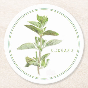 ORÉGANO FRESCO Posavasos de Papel Redondos (+texto