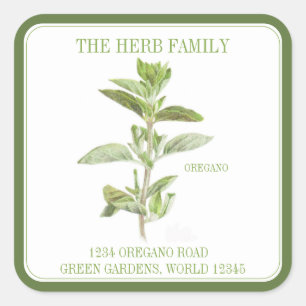 OREGANO FRESCO Sellos para sobres cuadrados grande