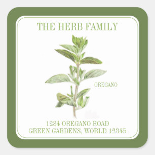 OREGANO FRESCO Sellos para sobres cuadrados pequeñ
