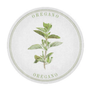 ORÉGANO FRESCO Tabla de cortar redonda de vidrio