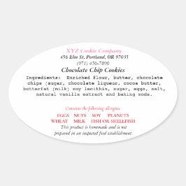 OREGON Cottage Law Etiqueta panadería