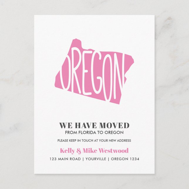 OREGON Hemos movido nueva dirección Nueva postal r (Anverso)