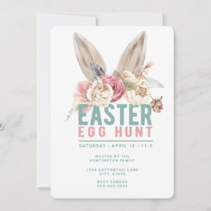 Orejas de conejo   Invitación de caza de huevos de