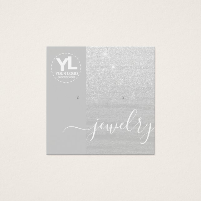 Oreoir Studs Mostrar Glamour Purpurina Plata Glam (Anverso)