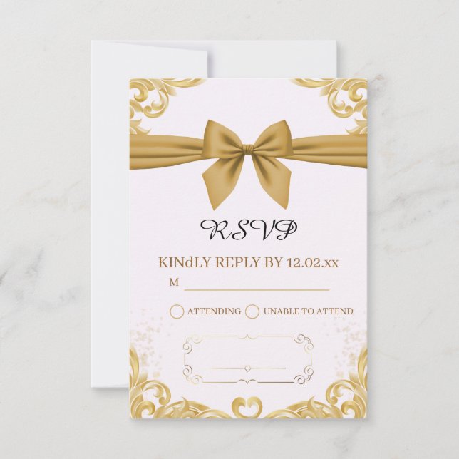 Organic Modern Wedding RSVP Card  (Anverso)