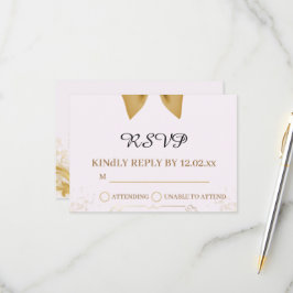 Organic Modern Wedding RSVP Card 