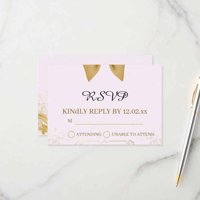 Organic Modern Wedding RSVP Card  (Anverso/Reverso In Situ)