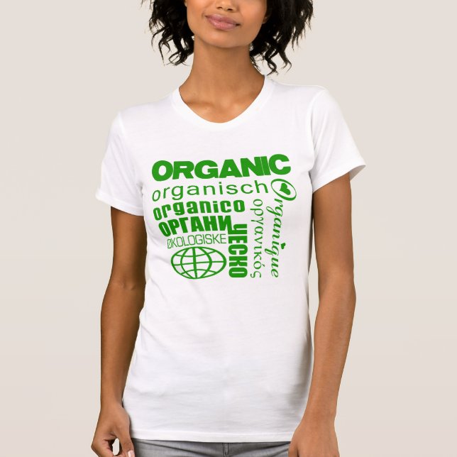 Orgánico en la camiseta de muchos idiomas (Anverso)