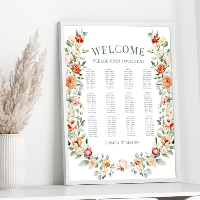 organigrama de la boda naranja con flores en el ja (Subido por el creador)