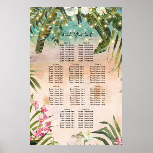 organigrama de la orquídea de playa tropical boda