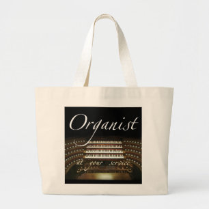 Organista en su bolso del servicio