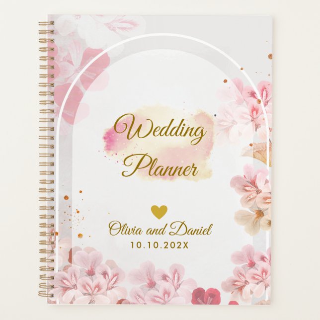 Organizador de Flores Rosa Elegante para Bodas (Anverso)