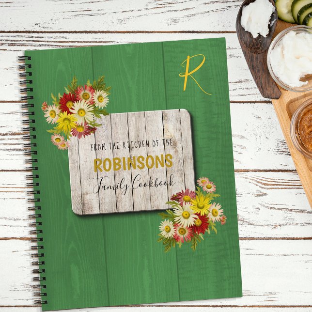 Organizador de recetas de cocina rústica de libro  (Subido por el creador)