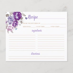 Organizador de tarjetas de recetas de temas floral