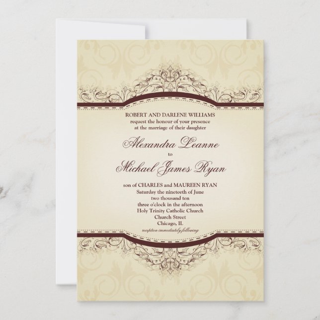 Organizar invitaciones de bodas antiguas (Anverso)