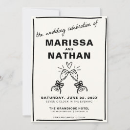 Organizar la invitación a la boda de champagne