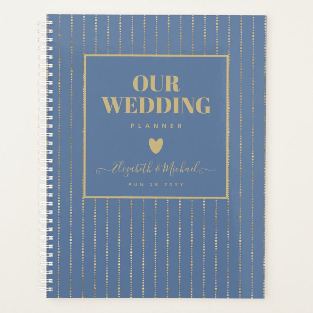 ORGANIZAR PLANIFICADOR DE BODA - ORO azul Dusty (Anverso)