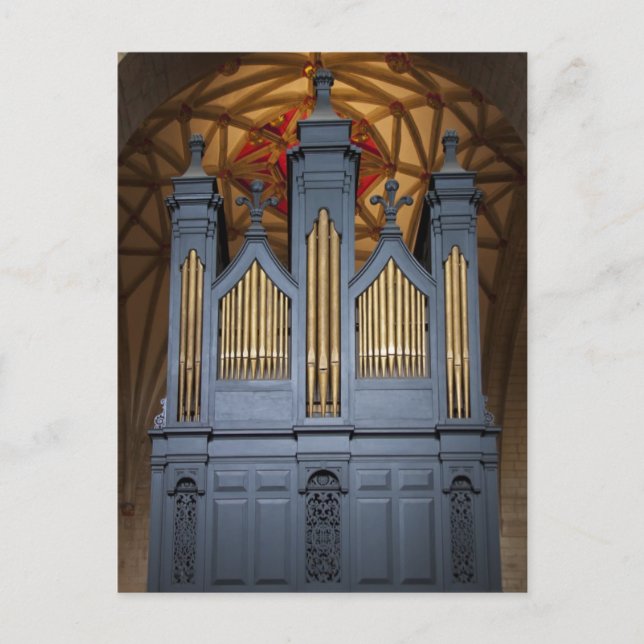 Órgano de la abadía de Tewkesbury, postal (Anverso)
