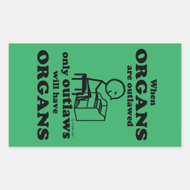 Órganos Pegatina rectangular proscrito (Anverso)