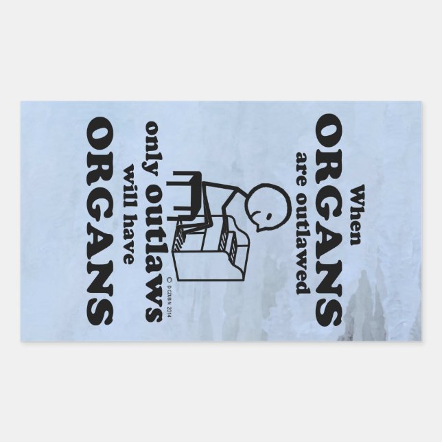 Órganos Pegatina rectangular proscrito (Anverso)