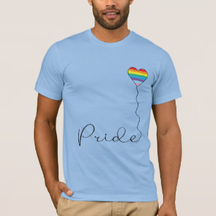 ORGULLO arco iris LGBTQIA Corazón globo camiseta a