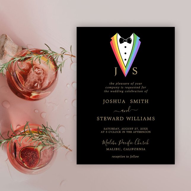 Orgullo arcoiris Invitación a la boda cardíaca LGB (Subido por el creador)
